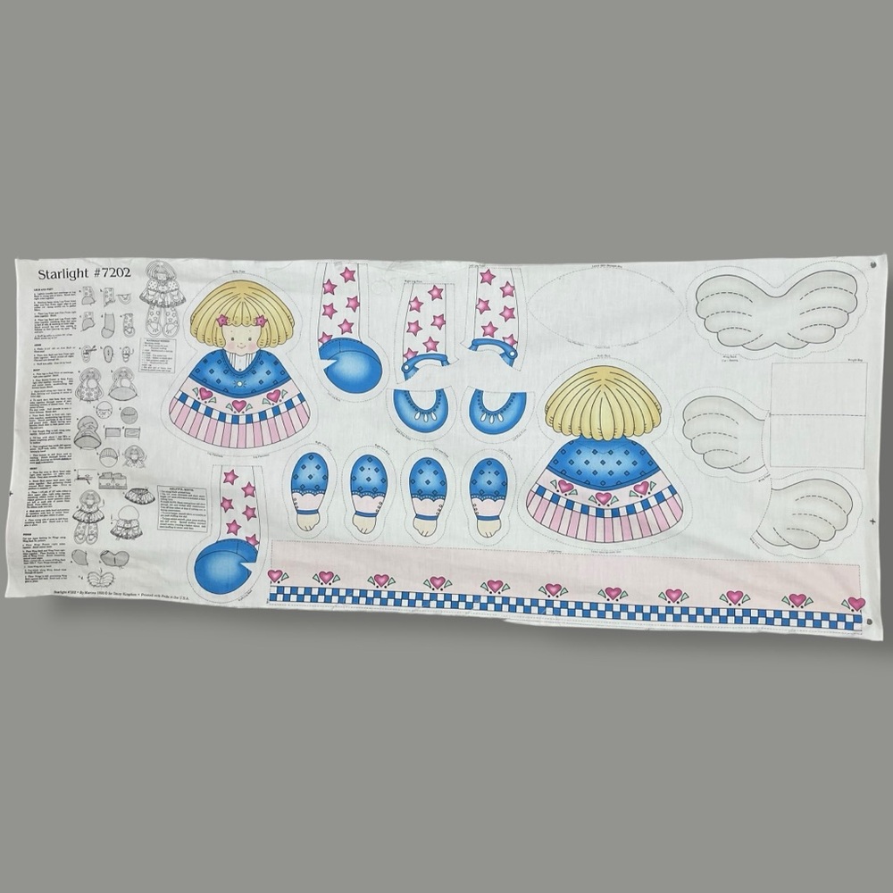 Vintage 90s Daisy Kingdom Starlight‎ Soft Doll Angel Plush Kit Fabric Panel #K21